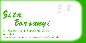 zita borsanyi business card